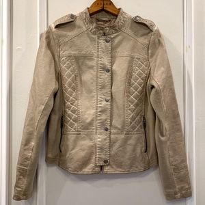 SOLD Light Tan Vegan Leather Jacket
